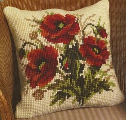 Vervaco Bunch of Poppies Cushion Front Chunky Cross Stitch Kit - 40cm x 40cm