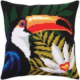 Collection D'Art Night Jungle Toucan Cross Stitch Cushion Kit - 40cm x 40cm