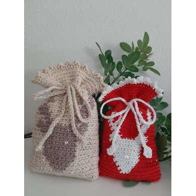 Xmas Reindeer Crochet Tapestry Bag