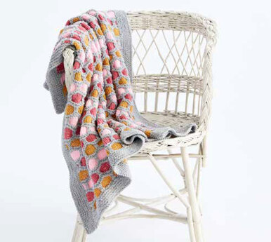 Honeycomb Stripes Knit Blanket in Caron One Pound - Downloadable PDF