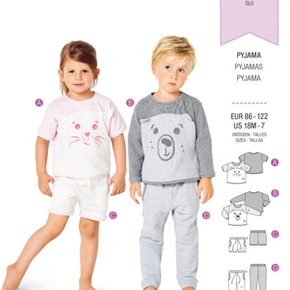 Burda Style Toddler's Sleepwear BX09326BURDA - Paper Pattern, Size 18M-7