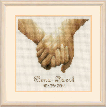 Vervaco Holding Hands Wedding Sampler Cross Stitch Kit