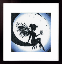 Lanarte Fairy On The Moon Counted Cross Stitch Kit - 24 x 24 cm