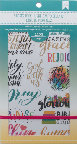 American Crafts Planner Stickers 12-Page Book 4.75"X9" - Faith