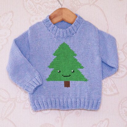 Intarsia - Simple Christmas Tree Chart - Childrens Sweater