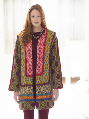 Tapestry Panel Coat in Lion Brand Heartland - L32328