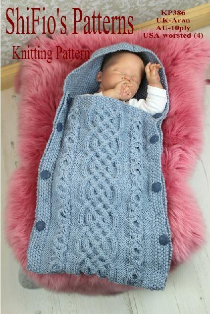 24 MTHS- KNITTING PATTERN FOR WARM COSY SLEEPING BAG  FOR PREMATURE B70 