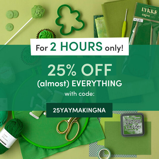 2 hours only! 25 percent off (almost) everything full-priced! Code: 25YAYMAKINGNA