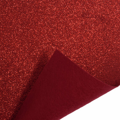 Trimits Glitter Felt Roll - 1m x45cm - Red