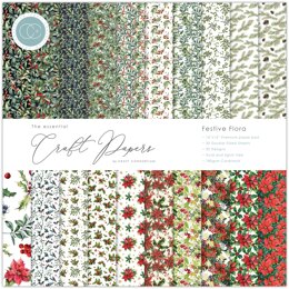Craft Consortium Festive Flora Paper Pad - 12in x 12in