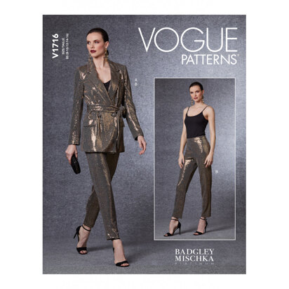 Vogue Misses' Blazer, Belt & Pants V1716 - Sewing Pattern