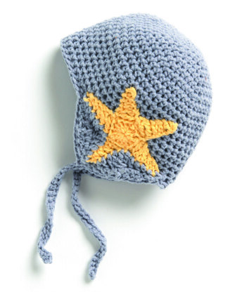Crochet Star Baby Earflap Hat in Bernat Bundle Up - Downloadable PDF