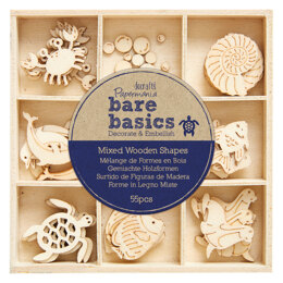 Papermania Wooden Shapes (45pcs) - Bare Basics - Under The Sea