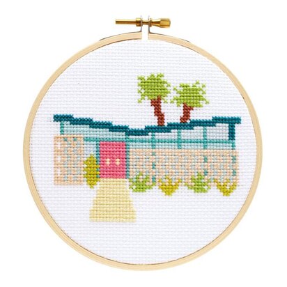 The Stranded Stitch Palm Springs Getaway Cross Stitch Kit - 5 inches