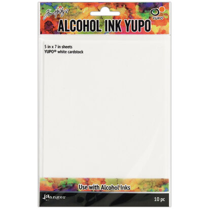 Ranger Tim Holtz Alcohol Ink White Yupo Paper 10 Sheets - 5"X7"