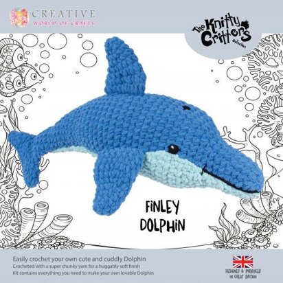Creative World of Crafts Knitty Critters Finley Dolphine - 52cm