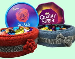 Christmas chocolate tub covers, Quality Street / Roses