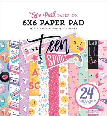 Echo Park Paper Echo Park Double-Sided Paper Pad 6"X6" 24/Pkg - Teen Spirit Girl, 12 Designs/2 Each