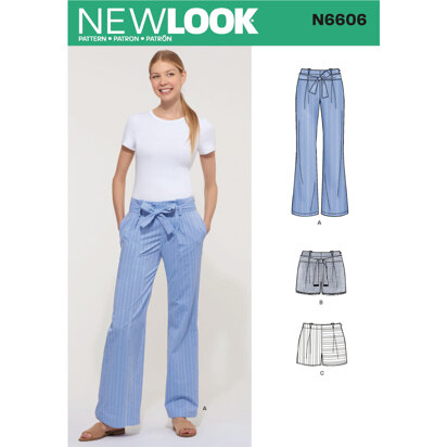 New Look N6606 Misses' Pant and Shorts 6606 - Paper Pattern, Size 6-8-10-12-14-16-18