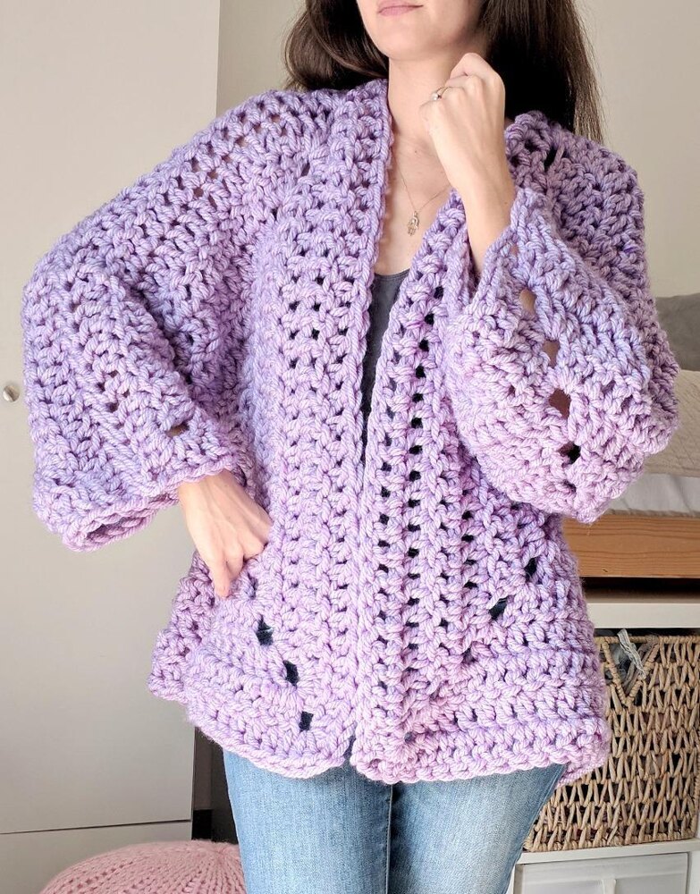 Super Bulky Hexagon Cardigan Crochet pattern by Michelle Greenberg