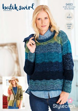 Sweater, Cardigan & Cowl in Stylecraft Batik Swirl DK - 9483 - Downloadable PDF