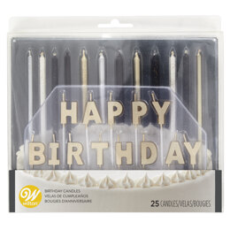Wilton Metallic Birthday Candle Set, 25-Count