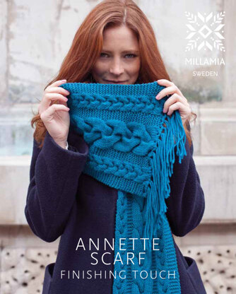"Annette Scarf" - Scarf Knitting Pattern in MillaMia Naturally Soft Aran