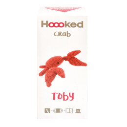 Hoooked DIY Crochet Kit Cool Crab Toby Eco Barbante  - Ruby