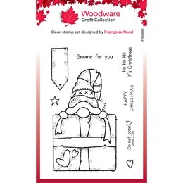 Woodware Clear Singles Gnome Gift Stamp 4in x 6in