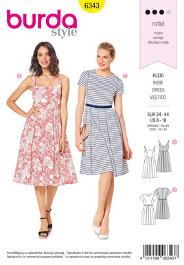 Burda Style Misses' Pinafore Dress B6343 - Paper Pattern, Size 8-18