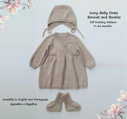 Ivory Baby Dress, Bonnet and Booties Set | 0-24 months