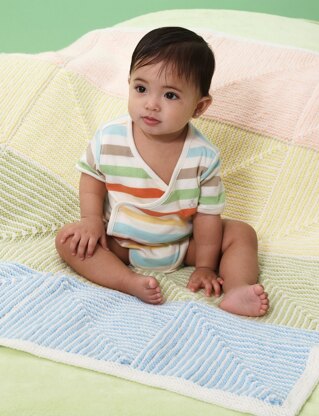 Pastel Stripe Baby Blanket in Bernat Super Value