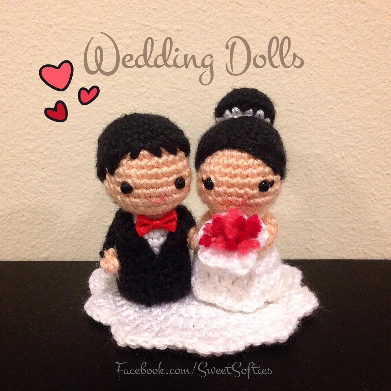 Crochet Doll Cuddly Baby Doll Wedding couple Rag Doll Soft Toy Stuffed Doll Soft little doll Groom,Amigurumi Baby Doll Super cute