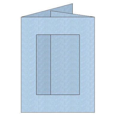 Craftcreations Pack of 5 Double Fold Small Cards/Envelopes Oblong Aperture, Hammer Pale Blue (PK014-48)