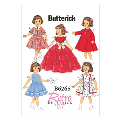 Butterick 18 Puppenkleider B6265 - Schnittmuster