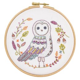 Un Chat Dans L'Aiguille Huguette the Owl Contemporary Printed Embroidery Kit