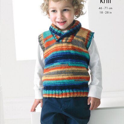 Boys Sweater and Slipover in King Cole Big Value Baby DK Or Flash DK - 4217 - Downloadable PDF