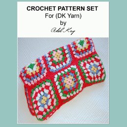 Moray Afghan Granny Square Blanket Throw DK Yarn Knitting Pattern by Adel Kay