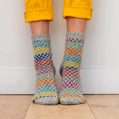 Spotty Socks - Free Knitting Pattern For Women in Paintbox Yarns Socks