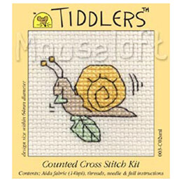 Mouseloft Snail Tiddlers Kit Cross Stitch Kit - 75 x 80 x 10