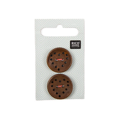 Rico Medium Wooden Dark Brown Buttons
