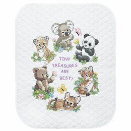 Dimensions Stamped Cross Stitch: Quilt Kit: Baby Animals - 86 x 109cm