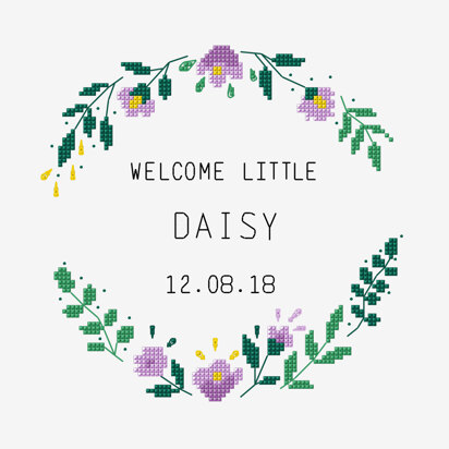 Welcome Little One in DMC - PAT0710 -  Downloadable PDF