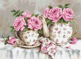 Luca-S Morning Tea & Roses Cross Stitch Kit