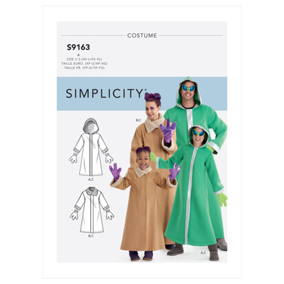 Simplicity Unisex Children's, Teens' & Adults' Costumes S9163 - Sewing Pattern