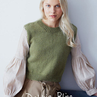 "Hazel Top" - Top Knitting Pattern For Women in Debbie Bliss Iris