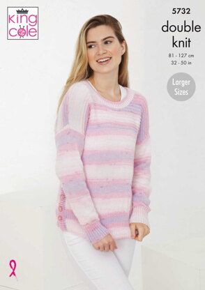 Sweater and Cardigan Knitted in King Cole Beaches DK - 5732 - Downloadable PDF