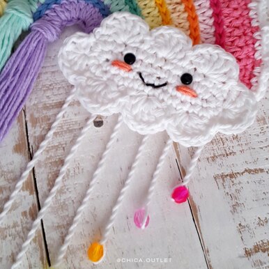 Rainbow crochet wall hanging