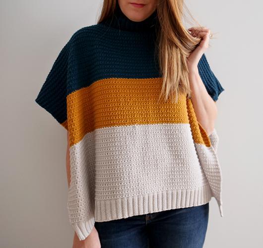 Asos Knitted Poncho abstract pattern Fashion Knitwear Knitted Ponchos 