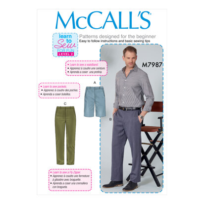 McCall's Men's Shorts and Pants M7987 - Sewing Pattern